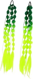 DRESSOOS 2pcs Bubble Braid Ponytail Wig Rave Braids Colored Hair Extensions for Green Hair Extensions Lantern Ponytail Neon Green Wigs High Temperature Wire