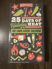 Aldi BURMAN ‘S 25 Days of Holiday Heat Hot Sauce Advent Calendar NEW