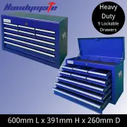 9 Drawer Lockable Tool Chest Toolbox Blue Workshop Garage Tools Storage