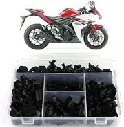 Xitomer Full Sets Fairing Bolts Kits, for YAMAHA YZF-R3 YZF-R25 15-19, Mounting Kits Washers/Nuts/Fastenings/Clips/Grommets black