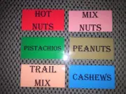 6 VENDSTAR 3000 VENDING MACHINE CANDY STICKERS LABEL Free Shipping Nut Mixes