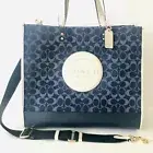 NWT Coach Dempsey Tote 40 In Signature Denim With Coach Patch C2827