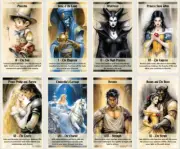 Fairy Tail tarot oracle cards. Disney animated movies inspired tarot cards deck