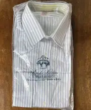VINTAGE Brooks Brothers Broadcloth Dress Shirt Size 16 Striped Two Fold 100s NWT