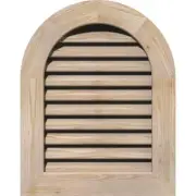 Ekena Millwork Gable Vent 35" x 23" Smooth Pine Round Top Unfinished Flat Frame