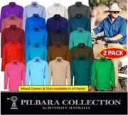 RITEMATE - 2 PACK - PILBARA CLOSED FRONT LONG SLEEVE MENS WORK SHIRT - RM200CF