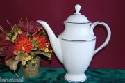Lenox Columbus Circle Coffeepot New in Box USA white color platinum rim with tag