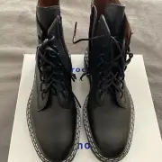 New Proenza Schouler Women’s Blk Calf Combat Lace up Boot Sz 41 w/ Dust bag