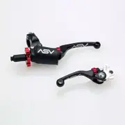 ASV Black F4 Offroad Clutch + Brake Lever Pro Pack For Kawasaki KX250 2000-2019