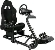 Dardoo Gaming Simulator Cockpit Frame Seat Black, Adjustable Mount and Seat fit for All Logitech G923 G29 G920, Thrustmaster, Not Included Steering Wheel, Pedal and Handbrake