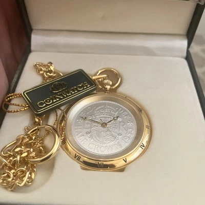 Vintage Coinwatch Swiss Pocket Watch - 1953 Half Crown Watch, New & Boxed
