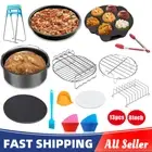8 in Air Fryer Accessories Frying Cage Dish Baking Pan Rack Pizza Tray Pot AUs