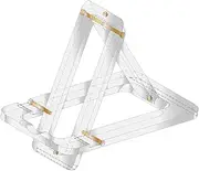 rusell+Hazel Acrylic Mobile Tablet Phone Easel, Tablet Stand, Sleek, Ergonomic Design, Adjustable Cradle, Non-Slip Base, Compact, Lightweight, Folds Flat with Magnetic Closure, 1-Count (102765)