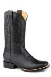 New! Women's Roper Black leather SQUARE TOE WESTERN COWBOY BOOTS in 5 SIZES!