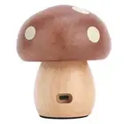 Mushroom LED Table Lamp Wooden Warm Light Stepless Dimming Rechargeable Bedsi HG