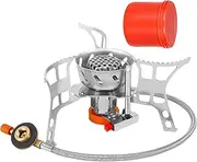 Stove Portable - Foldable Backpacking Burner with Tank Adapter | Outdoor Cooking Accessories Camping Equipment, Single Burner Camp Stove for Picnic, Traveling