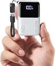 INIU Power Bank, Ultra Small 10000mAh 45W PD Portable Charger, USB C in&Out Fast Charging Battery Pack, External Phone Powerbank Compatible with iPhone 16 15 14 13 12 Samsung S22 S21 etc. (White)