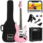39" Full Size Pink Electric Guitar Kit w/ Amp Case Strap Picks Whammy Bar Set