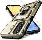 for Galaxy A15 5G Case Built in Slide Camera Lens Cover+Screen Protector+Finger