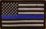 USA Flag Patch W/ VELCRO® Brand Fastener Tactical Military Shoulder Thin Blue #5