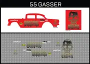 Hot Wheels (1/64), 55 Gasser "Warzone" Waterslide, Printed White First, Decals