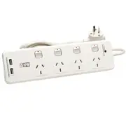 Power Board Surge Protector HPM Smart Fast USB 4 Out Individual Switched 3689940