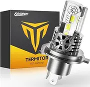 Termitor H4/9003/HB2 LED Light Bulb Motorcycle Hi/Low Beam, 15000LM 600% Super Brighter, 1:1 Halogen Size, 6500K Cool White, 60000Hrs Long Service Life with Cooling Fan, Plug and Play, Pack of 1