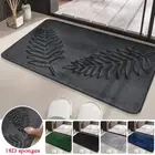 Bath Mat Water Absorption Machine Washable Leaf pattern Kitchen Bathroom Rug /