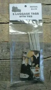 5-Pack Luggage Tags with Zip Ties – Carry-On Size, Classy Airplane Stewardess Di
