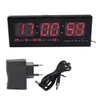 AU Digital Wall Clock LED Time Calendar Temperature Desk Table Clocks Home
