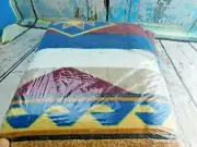 Pueblo Polyester Blanket Twin/Full Aztec Southwestern 72"x 90" Western NOS Vtg