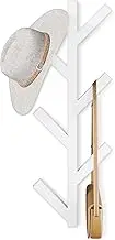 Vertical Coat Rack Wall Mounted 16 Inch, Metal Vertical Hat Rack for Wall, Modern Wall Coat Tree for Hats, Jackets, Bags, Entryway Bedroom (Height 16)