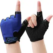 [Cooraby] Kids Kids Half Finger Gloves Outdoor Sport Fingerless Short Gloves Non-Slip Cycling Gloves Mittens for Girls Boys Sports