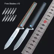 G10+Titanium Pocket Folding Utility Knife Scalpel Blade Outdoor Camping EDC Tool