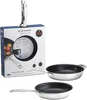 [Le Creuset] 3 Ply Stainless Steel Non-Stick Frying Pan Set, 24/28 cm (2 Pieces)