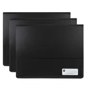 3PK Marbig Wallet A4 Page Heavy Duty Polypick Document Sleeve/Folder Blk