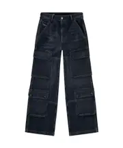 Diesel D-Touch-Cargo Relaxed Jeans 33,34,27,28,29,33/32,30,31,32 Black/dark grey