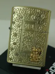 Zippo Maneki Neko Beckoning Cat Gold Good Luck Oil Lighter Regular Case Japan