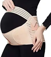 [DuBom] 3 in 1 Belly Band for Pregnancy Maternity Support Belt for Pregnant Women Back Pain Relief (XX-Large, Beige)