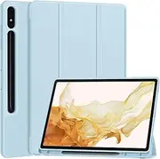 Protective Tablet Case Slim Case Smart Case Compatible with Samsung Galaxy Tab S9 Plus Case 12.4inch with Built-in S Pen Holder, Multi-Angle Viewing Protective Case with Soft TPU Back, Auto Sleep/Wake