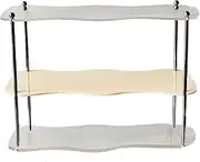 AIMALL Elegant Acrylic Desktop Storage Rack, Fashion Ins Style Water Cup and Perfume Holder, Removable Shelves, 15.75 x 5.91 x 12.6 Inch