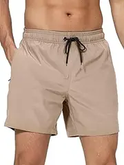 [Arcweg] Swimming Trunks for Men with Zip Pocket, Breathable, Water-Repellent, Swimming Shorts, Men's Training Shorts, Elastic, Adjustable with Drawstring, Mesh Lining