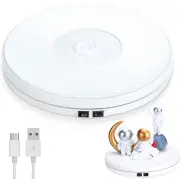 White Electric 10 Inch Rotating Turntable Display Stand with Led 44 Lb Centric L