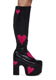 [Lamoda] Glass Heart Platform Boots