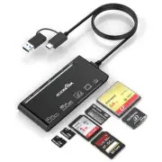 USB C USB3.0 Memory Card Reader, 7 in 2 SD/XD/TF/CF/Micro SD/MS Memory Card R...