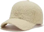 [Wheebo] Winter Baseball Cap for Women Lamb Wool Fleece Dad Hats Solid Color Style