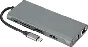 KOSDFOGE 12‑in‑1 Docking Station Type‑C VGA RJ‑45 PD USB 3.0 2.0 Docking Station Adapter