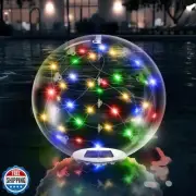 Uytkfg 14 Inch Fairy Floating Pool Lights Solar Powered,RGB Inflatable Glow i