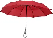[FOMIYES] Windproof Automatic Folding Umbrella Large Dual Purpose Ten Bone Design for Sun Rain Portable Lightweight Travel Umbrella Open Close Function Stylish Red