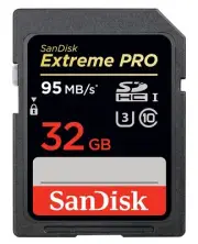 SanDisk Extreme PRO 32GB up to 95MB/s UHS-I/U3 SDHC Flash Memory Card